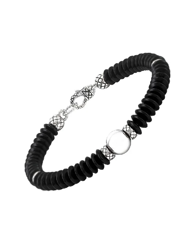 Elegant Jewelry At Unbeatable Offers – Shop Before It's Gone Andréa Candela Onix Ola Silver Onyx Bangle Bracelet