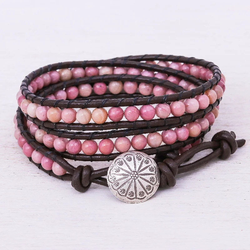 Exclusive Jewelry Sale – Sparkle For Less Choco Pink Hand-Woven Beaded Wrap Bracelet