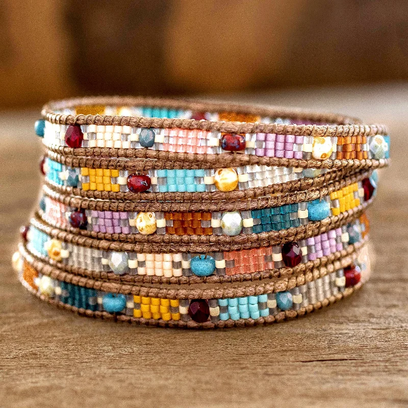 Shine In Style – Shop Jewelry Discounts Today Colorful Festival Colorful Glass Beaded Wrap Bracelet from Guatemala