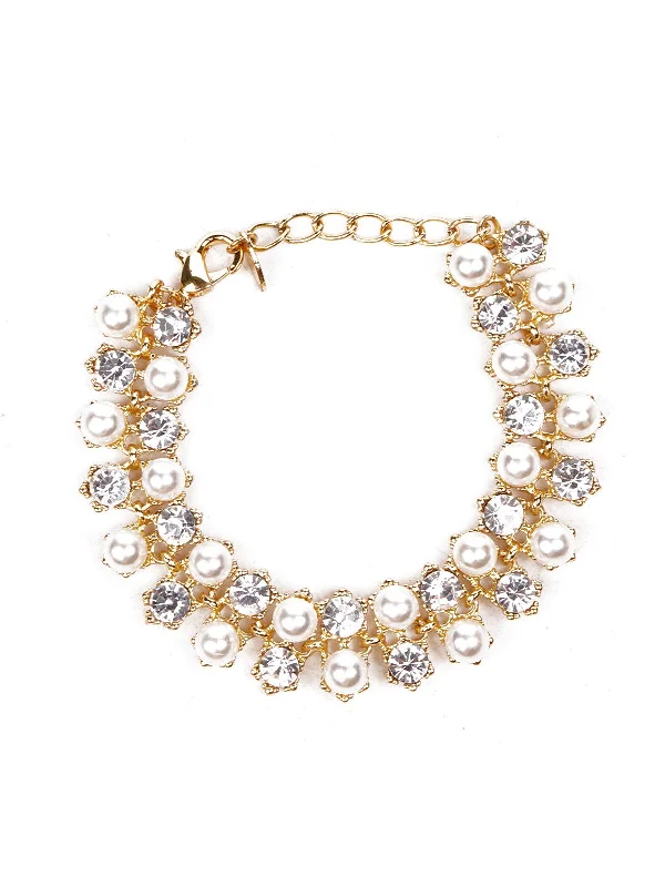 Timeless Beauty, Unbeatable Deals – Jewelry Sale On Odette Women Gold Bracelet With Crystals And Pearls