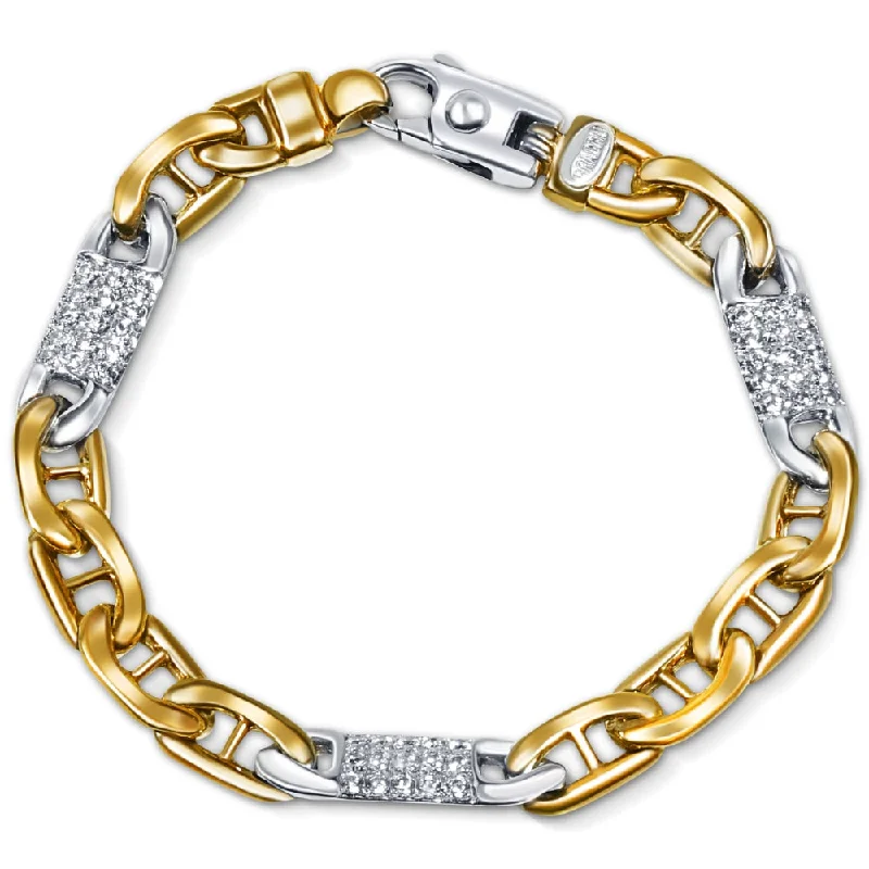 Handcrafted Jewelry Sale – Unique Designs At Low Prices Men's 14k Gold (39gram) or Platinum (63gram) 8.5mm Diamond Bracelet 9"