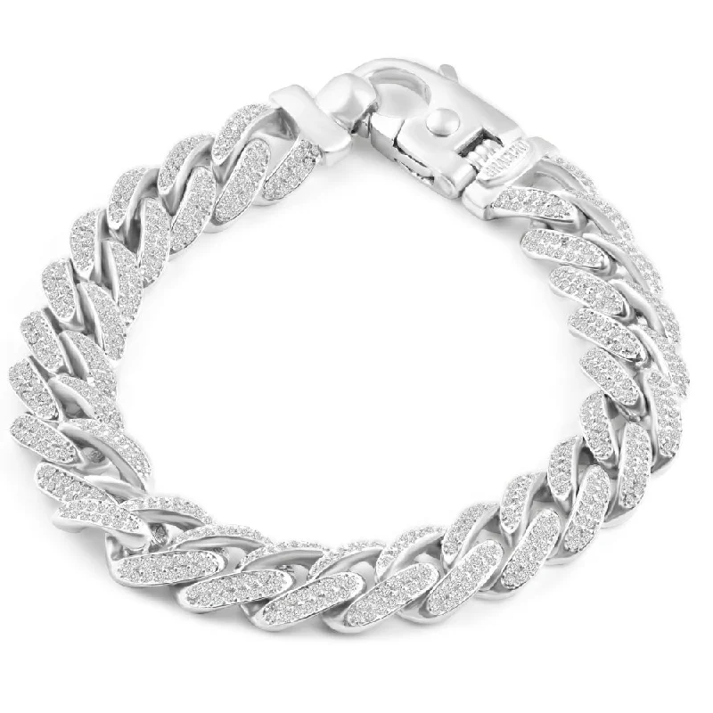 High-End Jewelry, Now More Affordable Than Ever Men's 14k Gold (80gram) or Platinum (135gram) 12.5mm Diamond Cuban Bracelet 8.5"