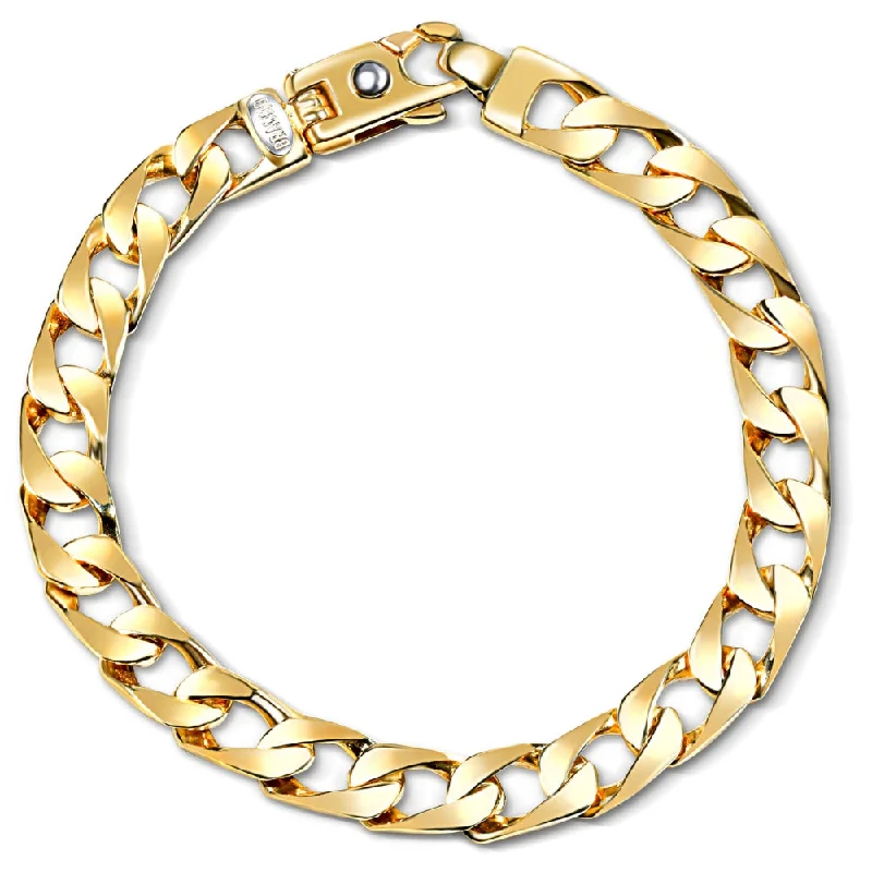 Sparkle On A Budget – Fine Jewelry For Less Men's Cuban 14k Yellow Gold (31gram) Solid Heavy 9mm Link Bracelet 8.5"