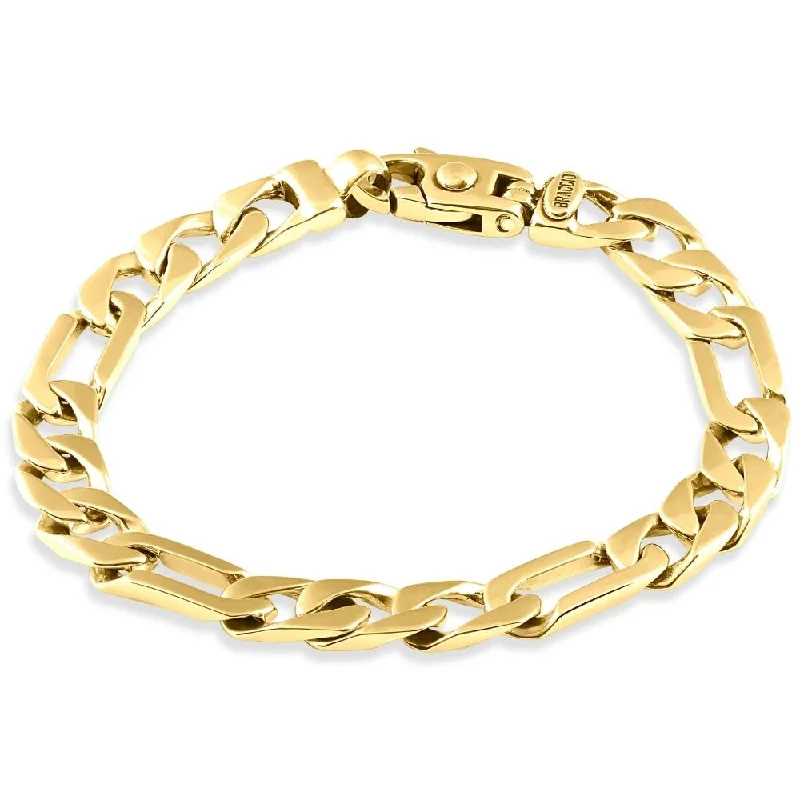 Seasonal Jewelry Deals – Elevate Your Style Men's Figaro 14k Gold (33gram) or Platinum (54gram) 8.5mm Link Bracelet 8.25"