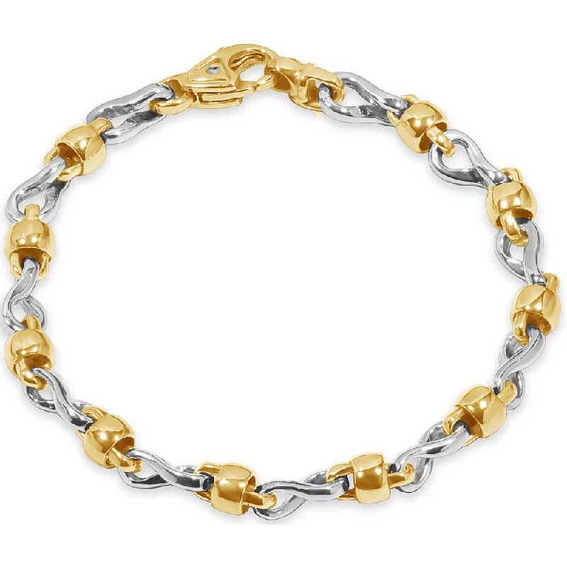 Customized Silver Jewelry For Unique Style Men's Link 14k Gold (33gram) or Platinum (53gram) 6.5mm Bracelet 8.5"