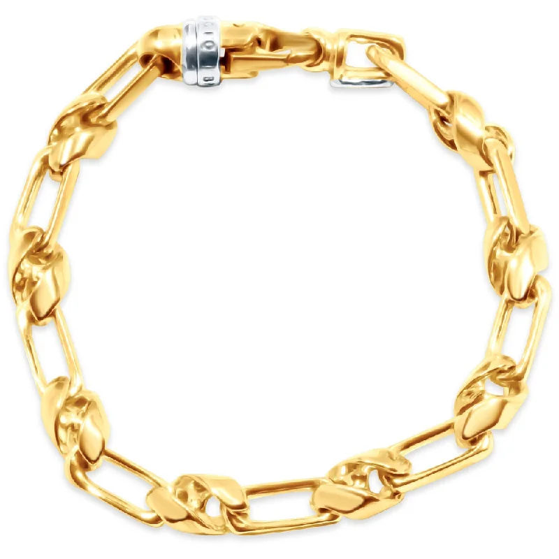 Limited-Time Offer On Elegant Jewelry Pieces Men's Link 14k Gold (44gram) or Platinum (71gram) 6-8mm Bracelet 8.5"