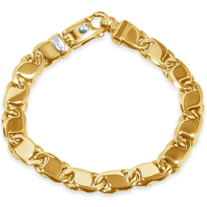 Buy More, Save More On Stunning Jewelry Pieces Men's Link 14k Gold (46gram) or Platinum (74gram) 9mm Bracelet 8.25"