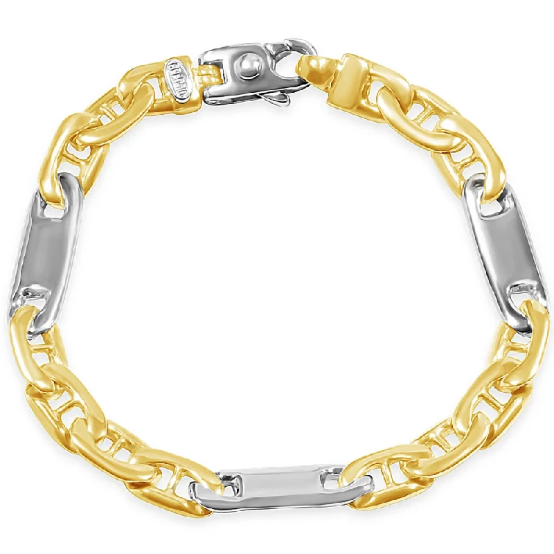 Modern Jewelry At Exclusive Discounts – Shop Today Men's Marine Link 14k Gold (34gram) or Platinum (55gram) 8.5mm Bracelet 8.5"