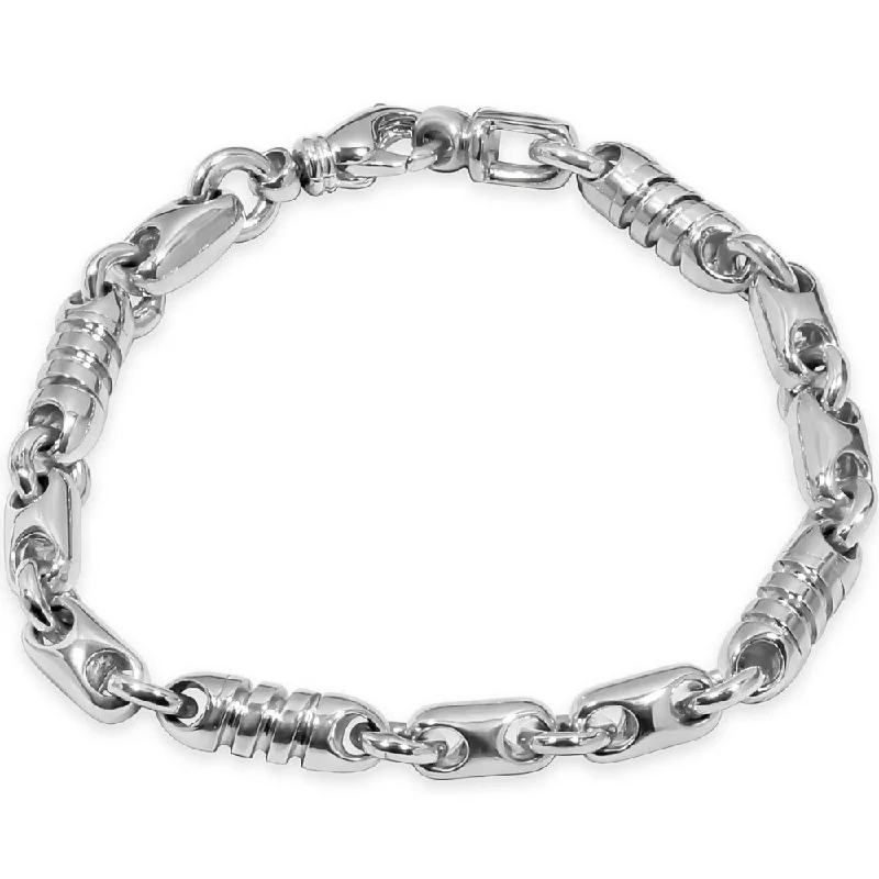 Handcrafted Jewelry Sale – Unique Designs At Low Prices Men's Marine Link 14k Gold (50gram) or Platinum (80gram) 6-5mm Bracelet 8.5"