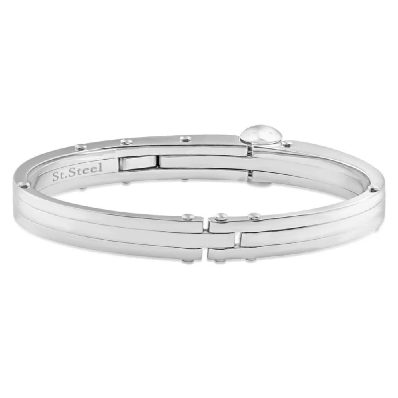 Holiday Jewelry Sale – Perfect Gifts At The Best Prices Men's Steel Polished Latched 8" 10mm Cuffed Bracelet