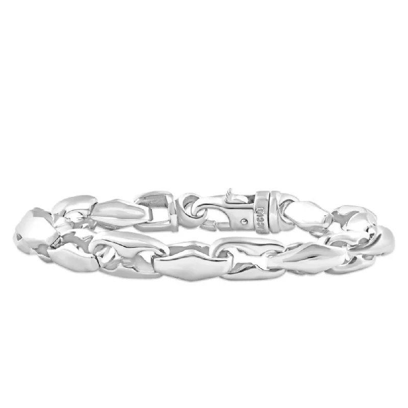 Grab Your Favorite Jewelry At The Lowest Prices Men's Steel Single Tone Clasp 8mm Link  8.5 " Bracelet