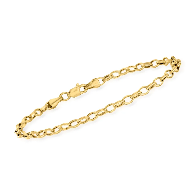 Premium Diamond Jewelry For Unforgettable Moments Ross-Simons 3.2mm 14kt Yellow Gold Cable Chain Bracelet