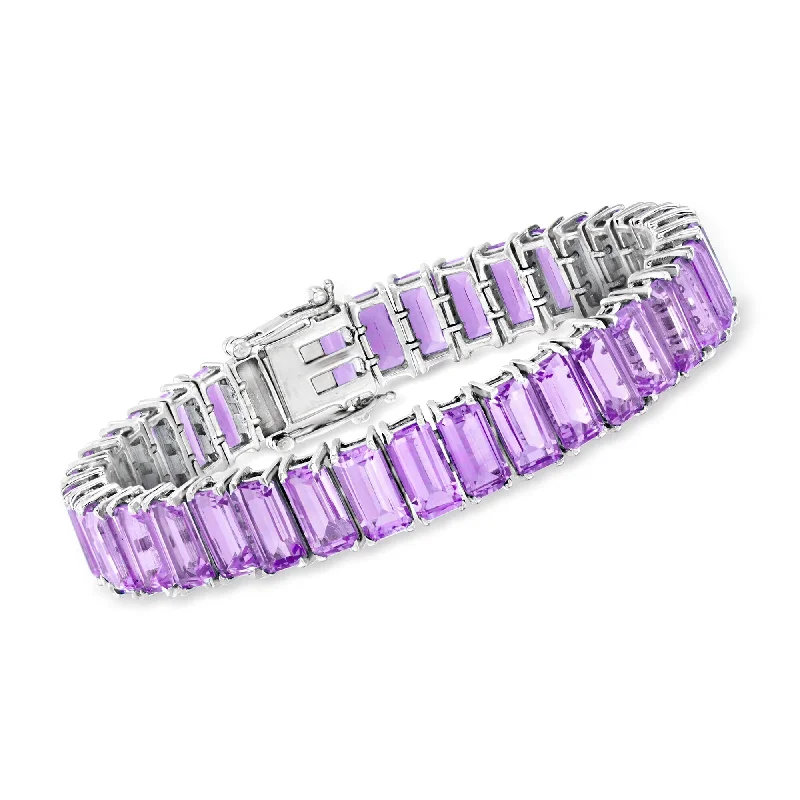 Exclusive Online Discounts On Stylish Jewelry Ross-Simons Amethyst Tennis Bracelet in Sterling Silver