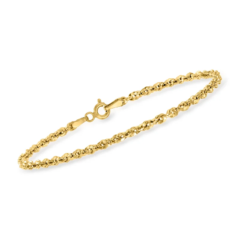 Sparkle In Style With Our Best Jewelry Deals Ross-Simons Italian 14kt Yellow Gold Rope-Link Bracelet