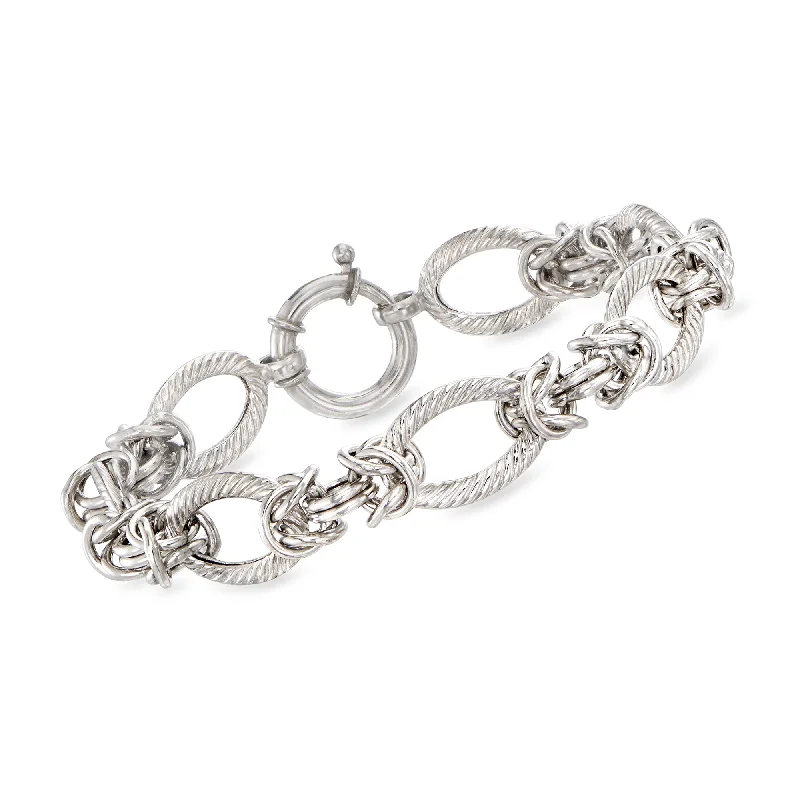 Customized Silver Jewelry For Unique Style Ross-Simons Sterling Silver Alternating-Link Bracelet