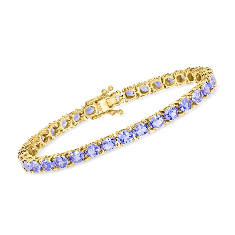 Bohemian-Inspired Jewelry For Free-Spirited Fashion Ross-Simons Tanzanite Tennis Bracelet in 18kt Gold Over Sterling