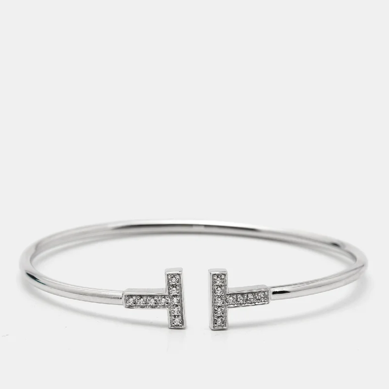 Limited-Time Jewelry Sale – Elegant Styles At Less Tiffany & Co. T Wire Diamond 18K White Gold Bracelet