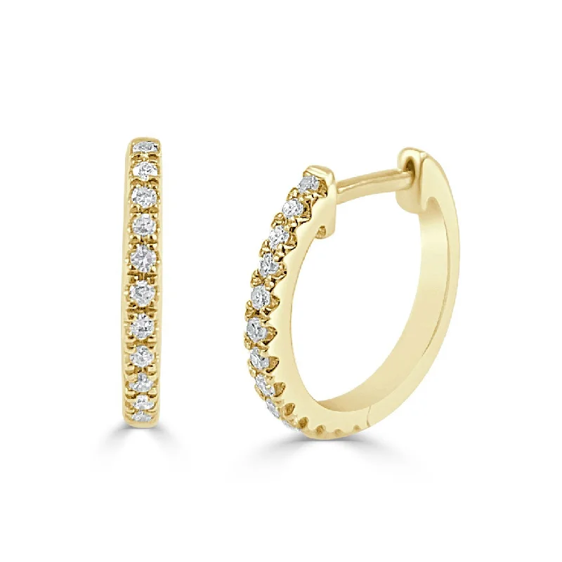 Discounted Jewelry For A Glamorous Look 14k Gold & Diamond Huggie Earrings