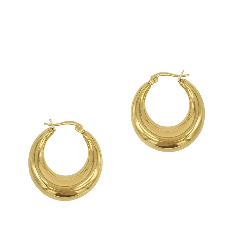 Breathtaking Jewelry, Breathtaking Prices 14k Gold Plated Domed Hoop Earrings