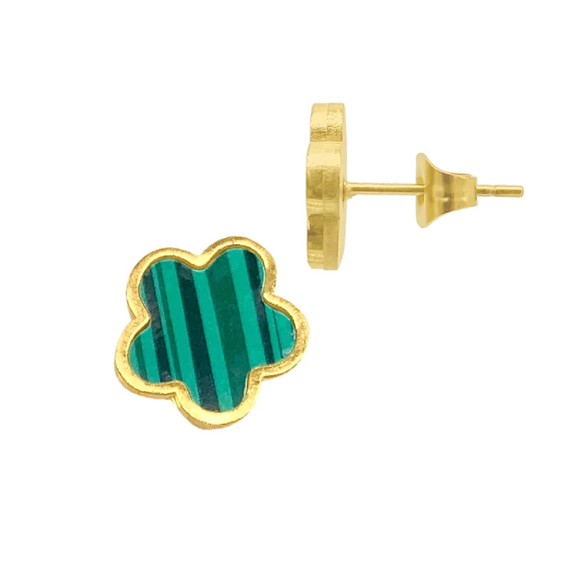 Elevate Your Jewelry Collection With Limited-Time Savings 14k Gold Plated Green Clover Stud Earrings