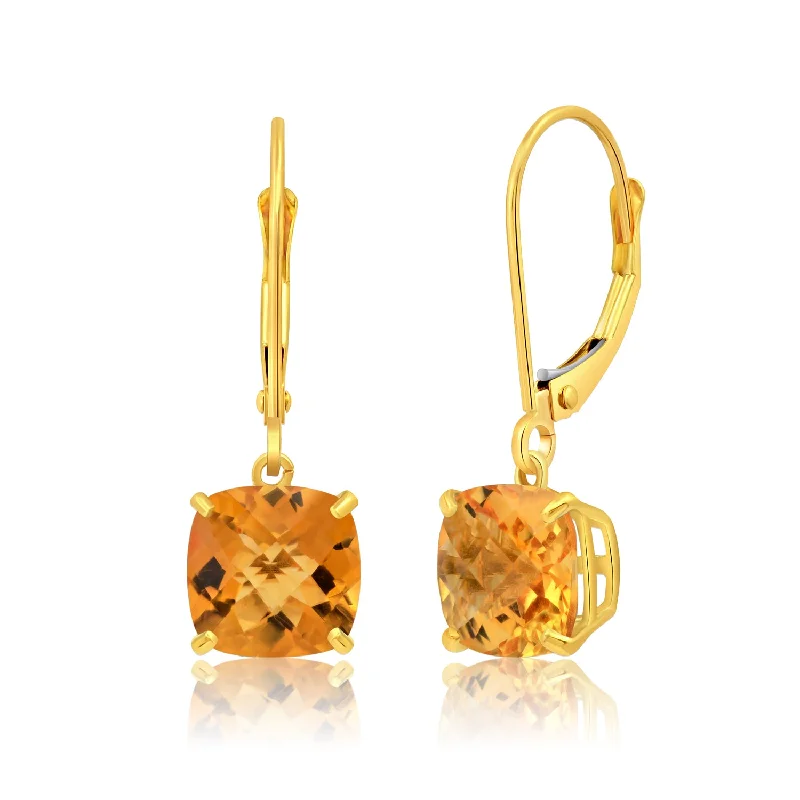 Unmissable Deals On Handmade Jewelry Collections 14k Solid Yellow Gold Gemstone Dangle Leverback Earrings (8mm)