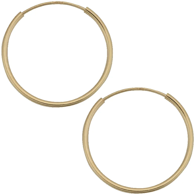 Unbeatable Offers On Luxury And Everyday Jewelry 14k Yellow Gold 1mm Thick 18mm Round Tube Endless Hoop Earrings