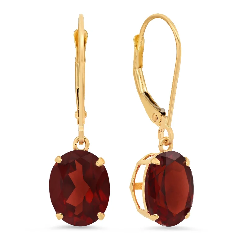 Upgrade Your Collection With Our Limited-Time Jewelry Sale 14K Yellow Gold 8X10mm Oval Gemstone Dangle Earrings