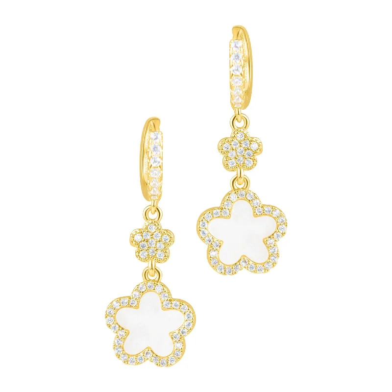 Bold And Beautiful Jewelry Now At Irresistible Prices 14k Yellow Gold Plated White CZ Clover Earrings