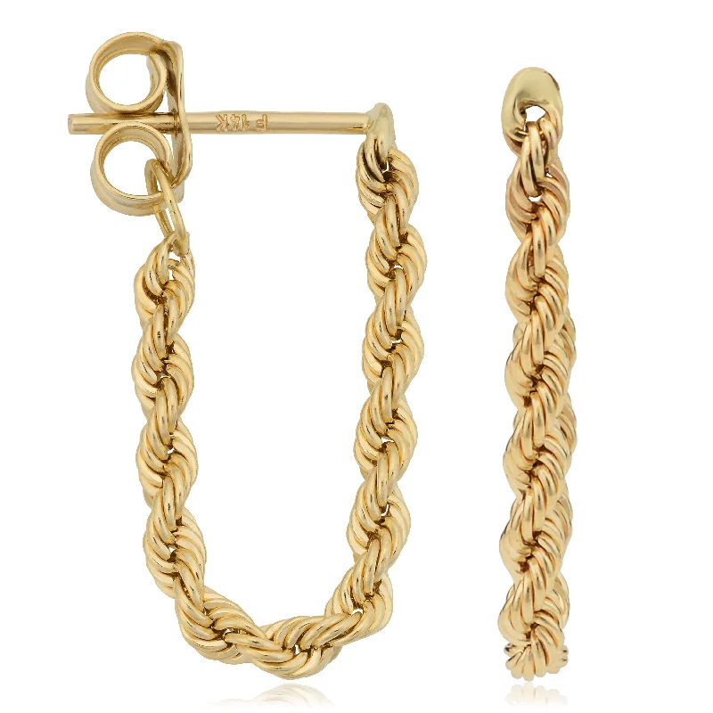 Big Savings On Your Favorite Jewelry Pieces 14k Yellow Gold Rope Chain Earrings