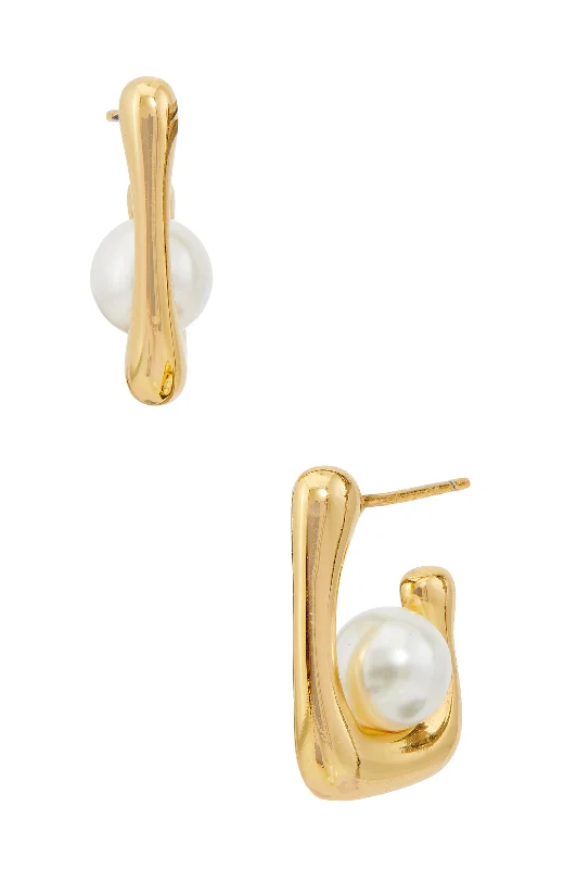 Jewelry Sale – Exclusive Styles At Lower Prices 18K Plated Pearl Hoop Earrrings