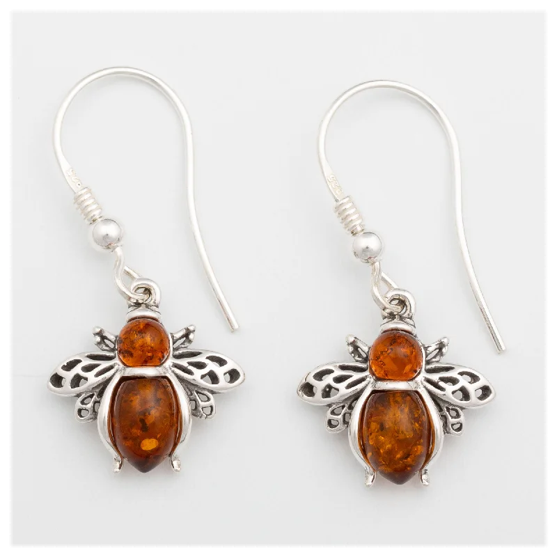 Buy More, Save More On Stunning Jewelry Designs Sterling & Amber Bee Earrings