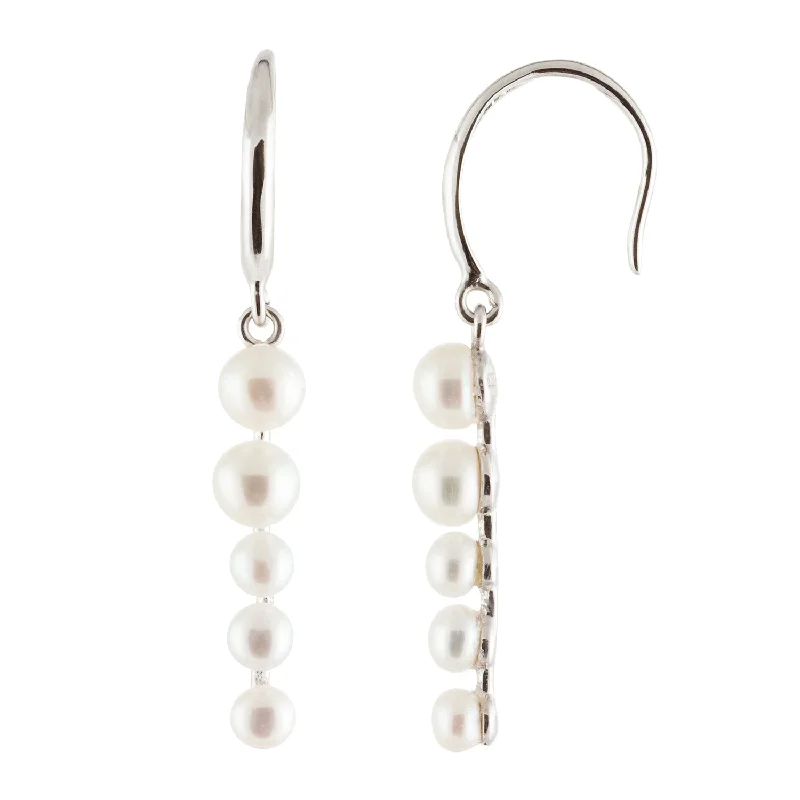 Elegant Necklaces And Bracelets At Limited-Time Offers Sterling Silver Graduated Freshwater Pearl Earrings