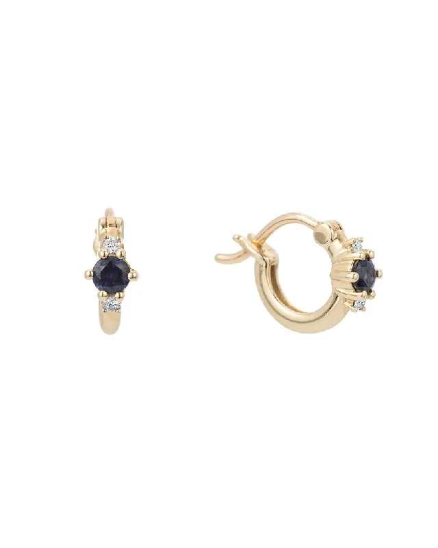 Luxury Jewelry Clearance – Shop Premium Styles Now Adina Reyter 14K 0.30 ct. tw. Diamond & Blue Sapphire Huggie Hoops