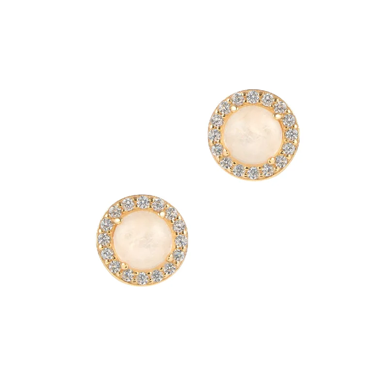 Elegant Jewelry At Unbeatable Offers – Shop Before It's Gone Adornia Moonstone Halo Studs 14k gold vermeil