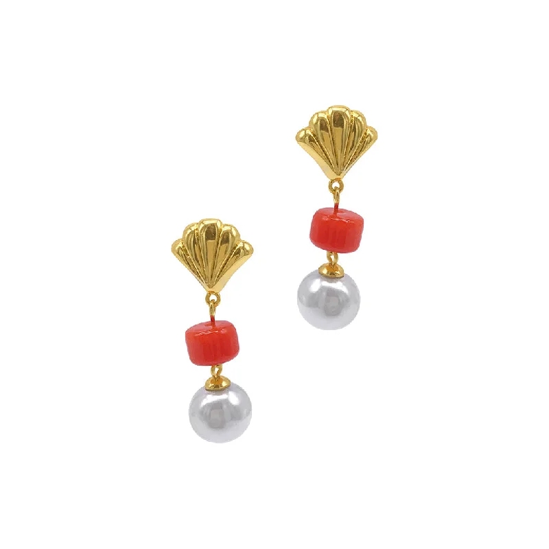 Jewelry Deals That Outshine The Rest Adornia Pearl and Shell Drop Drop Earrings gold