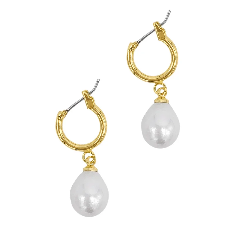 Affordable Luxury Jewelry – Style At A Great Price Adornia Pearl Huggie Drop Earrings gold