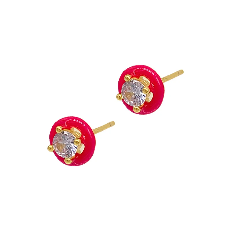 Jewelry Clearance Event – Last Chance For Stunning Deals Adornia Pink Enamel Halo Studs gold