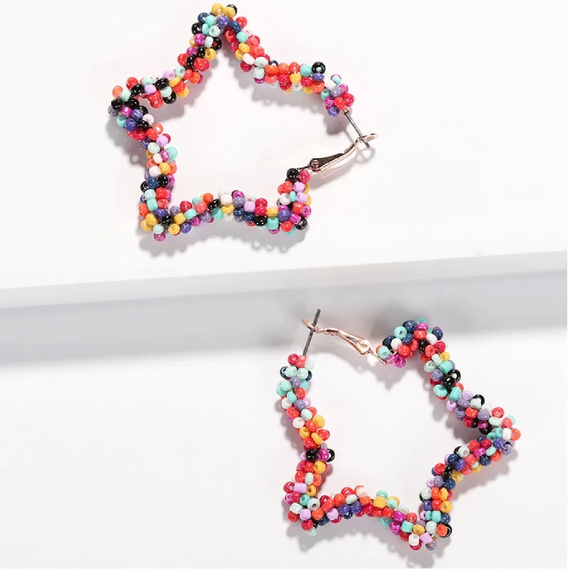 Jewelry Sale Alert – Shop Timeless Elegance Today Beaded Star Hoop Earrings