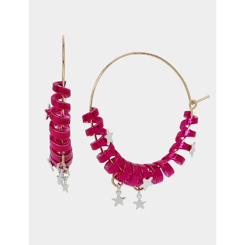 Grab Exquisite Jewelry At The Lowest Prices Betseys Holiday Coil Hoop Earrings Pink