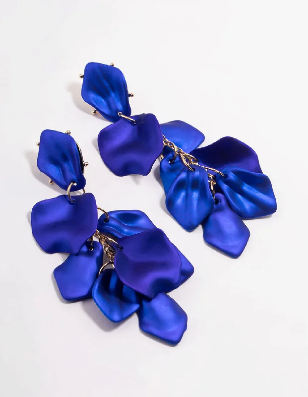 Once-A-Year Jewelry Sale – Grab Your Favorites Now Blue Coated Petal Drop Earrings