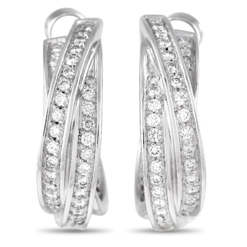 Elegant Jewelry, Exclusive Prices – Shop Now Cartier 18K White Gold Diamond Trinity Earrings CA05-102824