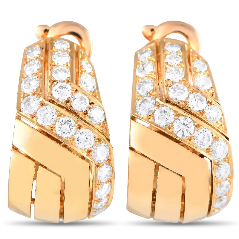 Cartier 18K Yellow Gold 3.00ct Diamond Earrings CA06-102824