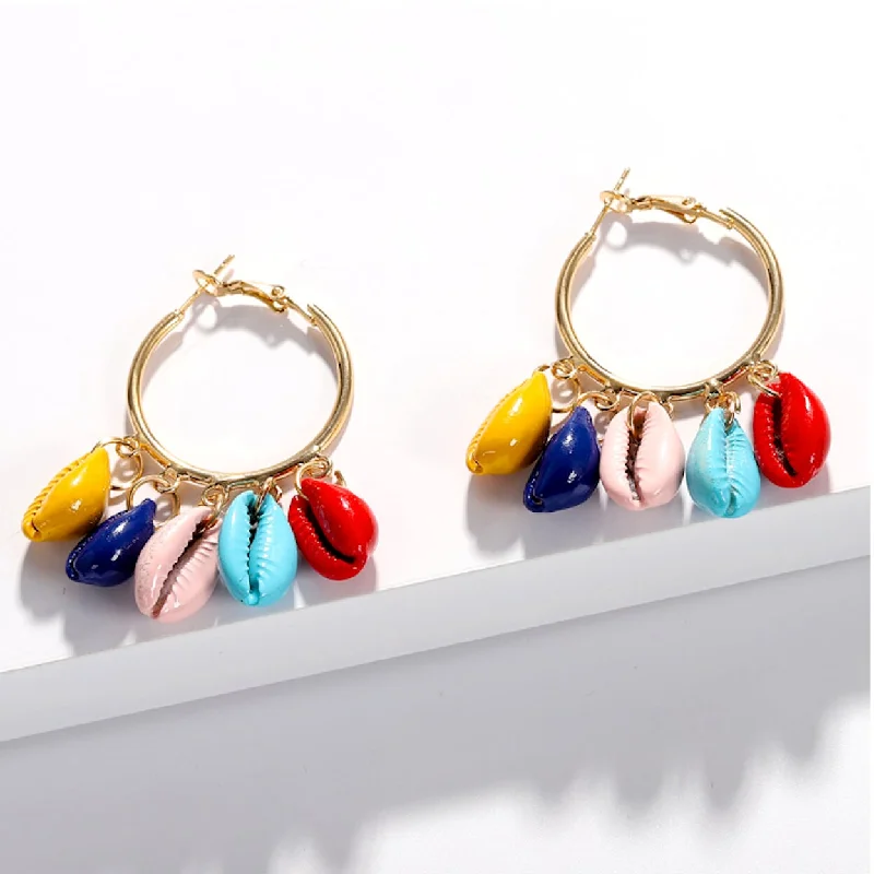 Shop Jewelry That Shines Without The High Price Colorful Seashell Hoop Earrings