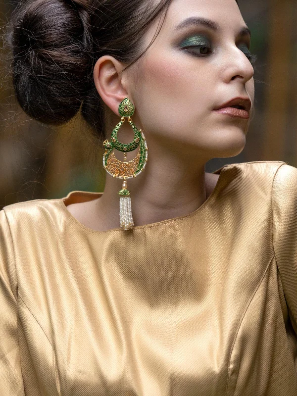 Buy More, Save More On Stunning Jewelry Pieces Odette Women Peacock Shape Green Dangle Earrings