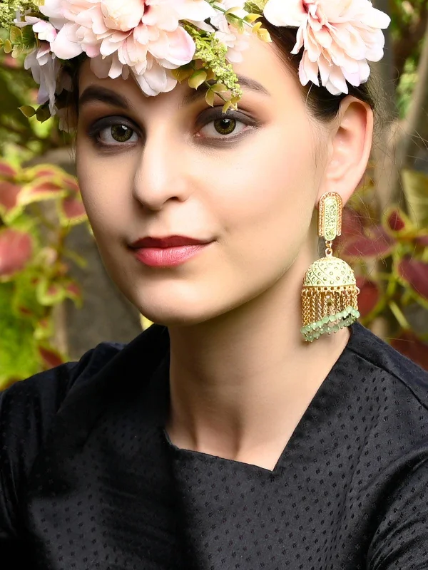 Shop Elegant Jewelry At Unbeatable Prices Odette Women Pista Green Beautiful Jhumkas