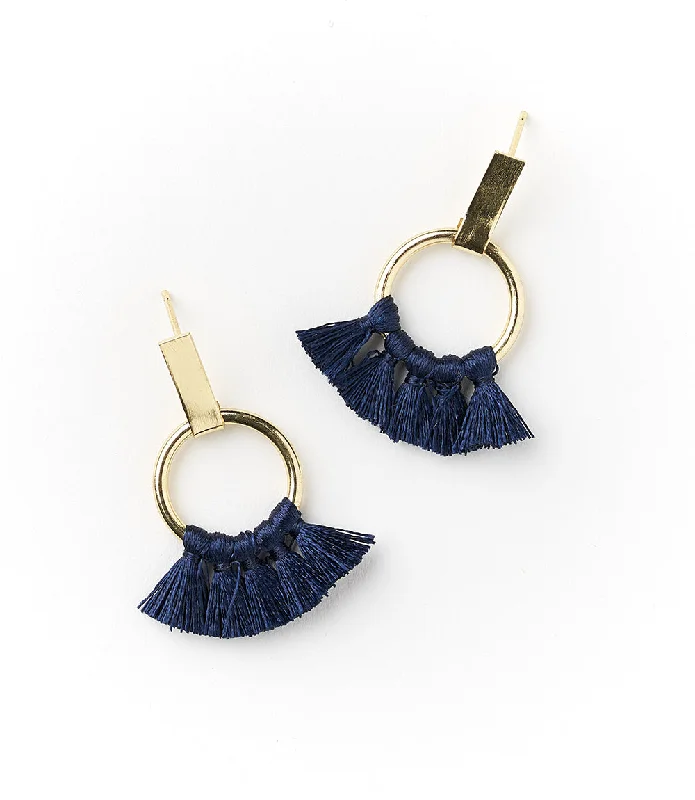 Stunning Jewelry At A Fraction Of The Price Danu Earrings - Navy Hoop