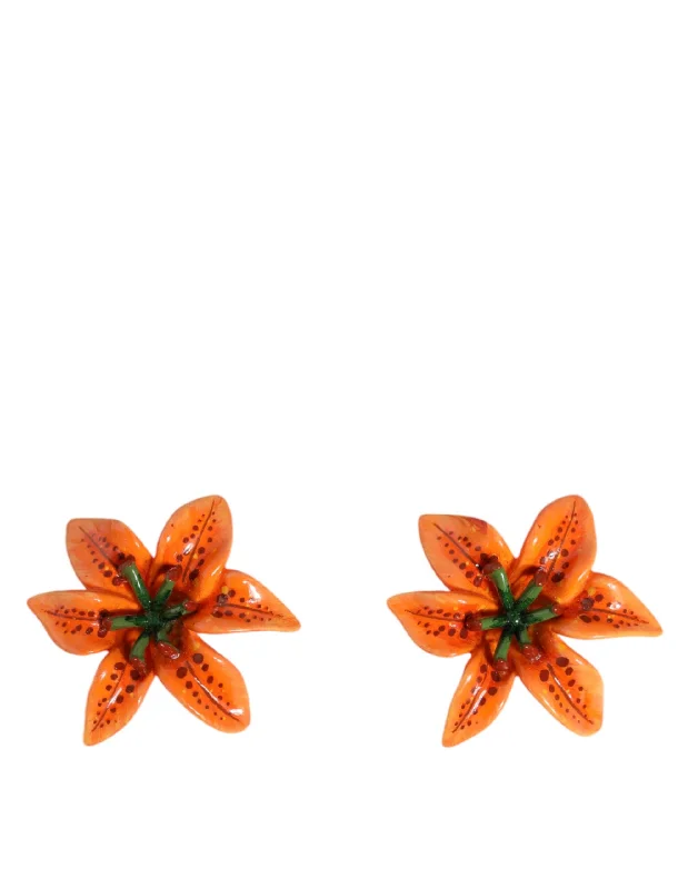 Limited-Time Jewelry Discounts – Shine Without The Splurge Dolce & Gabbana    Brass Lily Flower Clip Floral Women's Earrings