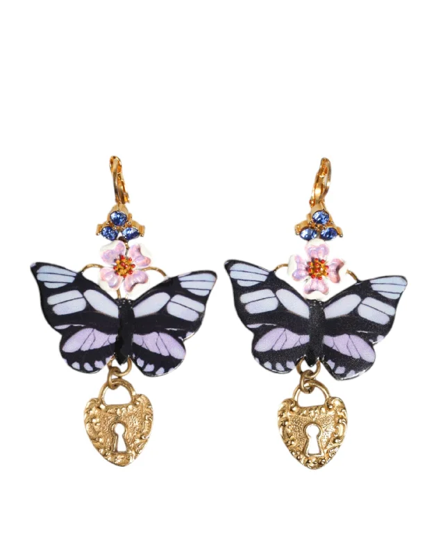 Sparkle For Less – Shop Our Limited-Time Jewelry Deals Dolce & Gabbana   Crystal Butterfly Heart Locket Women's Earrings