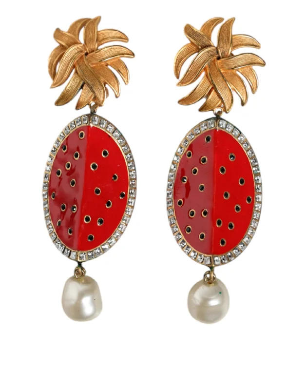 Flash Sale On Elegant Jewelry – Don't Miss Out Dolce & Gabbana  Watermelon  Brass Crystal Clip Dangling Women's Earrings