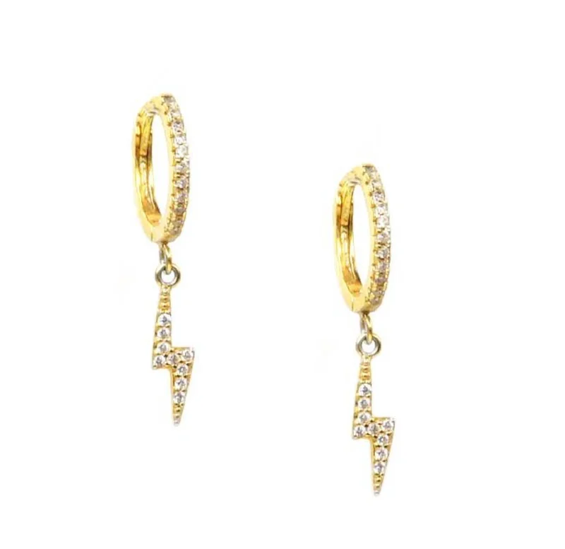 Elegant Designs, Unbeatable Discounts – Shop Jewelry Now Drop Bolt Huggie Earrings In Gold